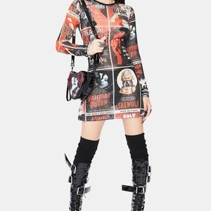 Fears on film mesh dress